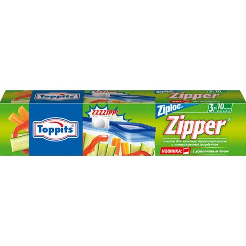 Пакеты для заморозки Toppits Zipper 3 л 10 шт
