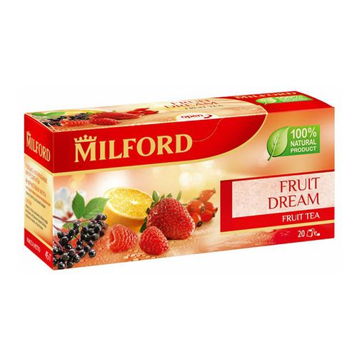 Чай фруктовый Milford с ароматом клубники и малины 2 г х 20 шт