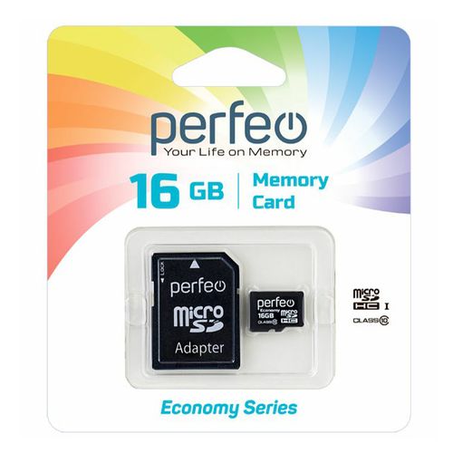 Карта памяти Perfeo MicroSDHC 16 Гб класс 10