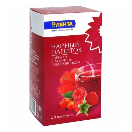 Напиток чайный Лента Flavoured tea со вкусом и ароматом малины в пакетиках 1,8 г 25 шт