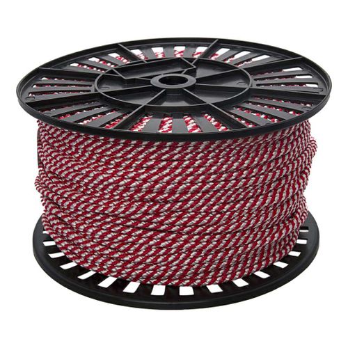 Шнур Белстройбат спирального плетения 6 мм белый с красный 1 м