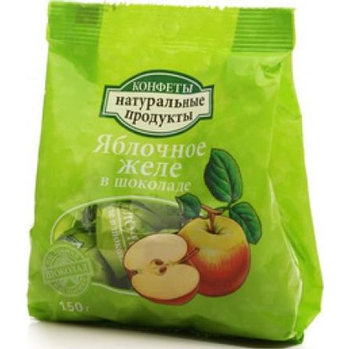 Конфеты Натуральные продукты Яблочное желе в шоколаде глазированные 150 г
