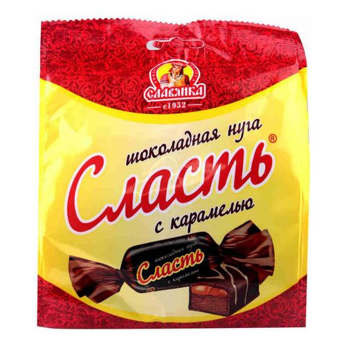 Конфеты Славянка Сласть шоколадная нуга с карамелью 199 г