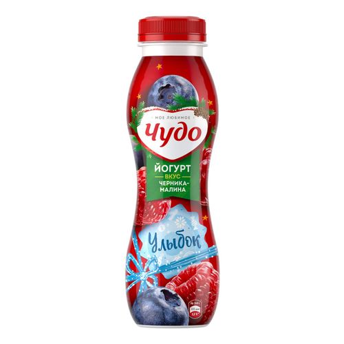 Йогурт питьевой Чудо черника-малина 2,4% БЗМЖ 270 г