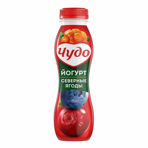 Йогурт питьевой Чудо северные ягоды 2,4% БЗМЖ 270 г