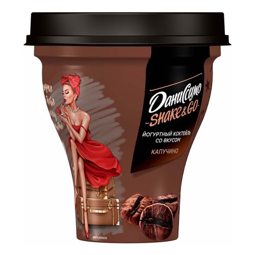 Йогуртный коктейль Даниссимо Shake&Go капучино 5,2% БЗМЖ 260 г