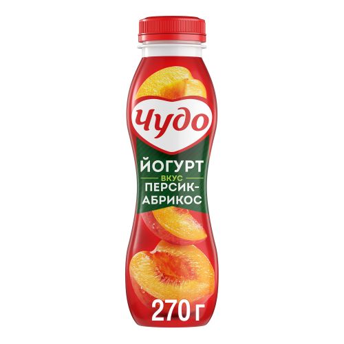 Йогурт питьевой Чудо персик-абрикос 2,4% БЗМЖ 270 г