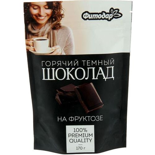 Горячий шоколад Фитодар темный на фруктозе 170 г