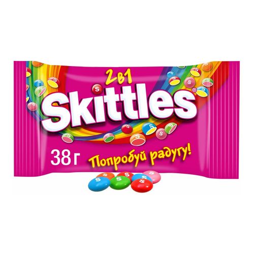 Драже Skittles 2 в 1 с фруктами 38 г