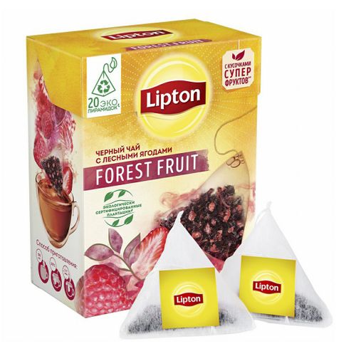 Чай черный Lipton Forest Fruit в пирамидках с лесными ягодами 1,8 г х 20 шт