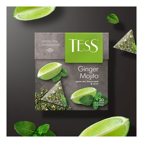 Чай зеленый Tess Ginger Mojito в пирамидках 1,8 г х 20 шт