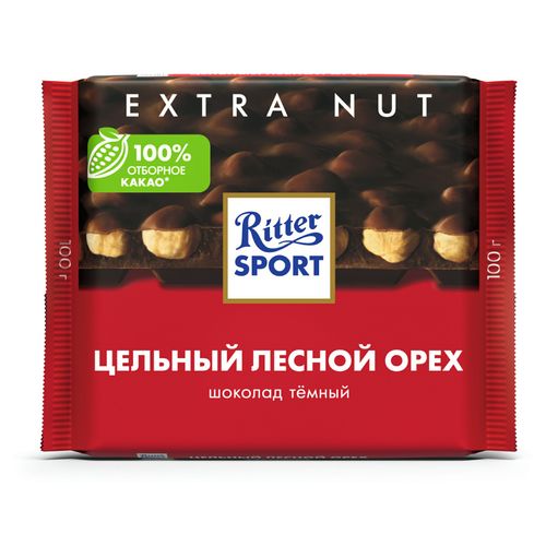 Шоколад Ritter Sport Цельный лесной орех темный 100 г