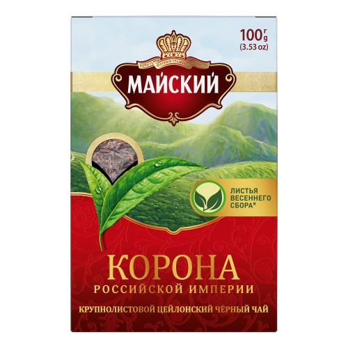 Чай черный Майский Корона Российской империи листовой 100 г