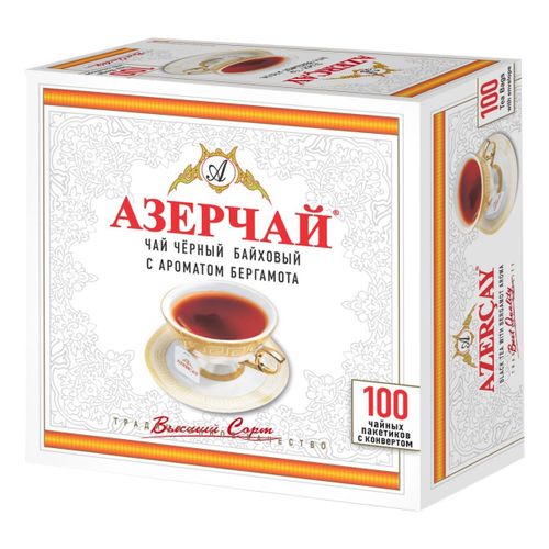 Чай черный Азерчай с ароматом бергамота в пакетиках 2 г х 100 шт