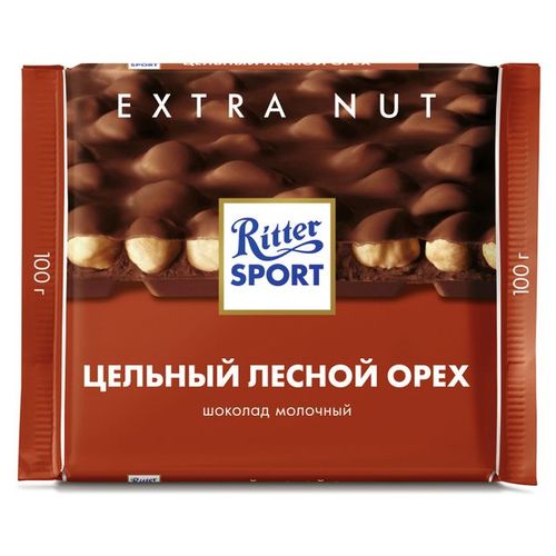 Шоколад Ritter Sport молочный с цельным лесным орехом 100 г