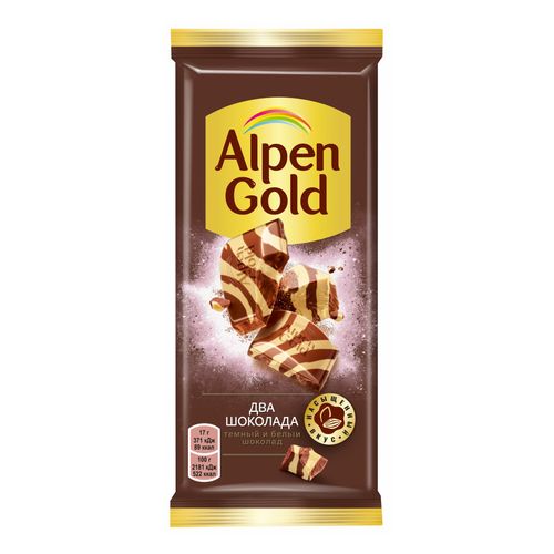 Шоколад Alpen Gold Два шоколада молочный 90 г