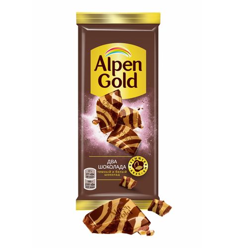 Шоколад Alpen Gold Два шоколада молочный 90 г