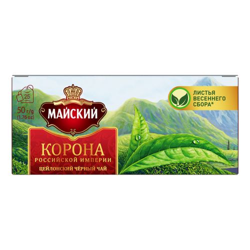 Чай черный Майский Корона Российской Империи в пакетиках 2 г х 25 шт