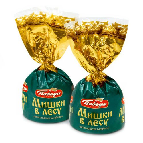 Конфеты шоколадные Победа Вкуса Мишки в лесу с шоколадно-вафельной начинкой 200 г