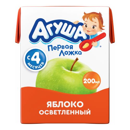 Сок детский Агуша яблоко осветленный с 4 месяцев 200 мл