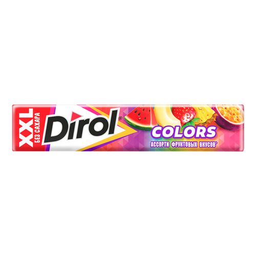 Жевательная резинка Dirol Colors XXL Ассорти фруктовых вкусов 19 г