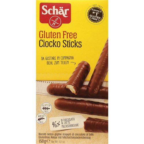 Печенье Dr. Schar Ciocko Sticks в молочном шоколаде без глютена 150 г