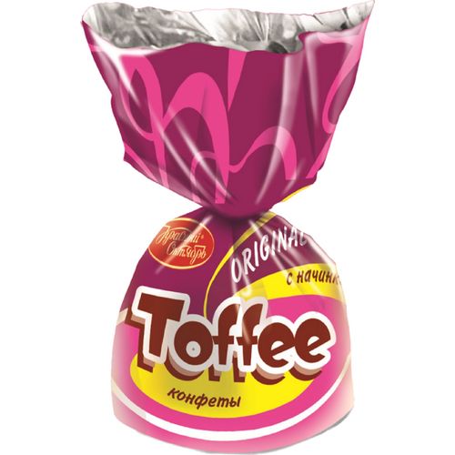 Конфеты глазированные Красный Октябрь Toffee Original с начинкой и желейным шариком со вкусом тоффи ~100 г