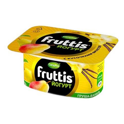 Йогурт Fruttis малина-груша-ваниль 3% БЗМЖ 110 г