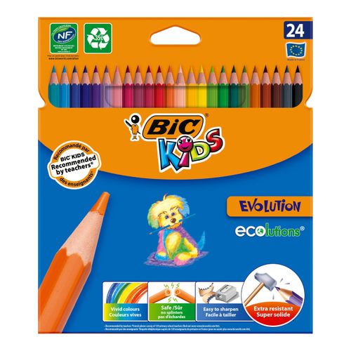 Карандаши цветные Bic Kids Evolution 24 шт