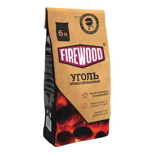Уголь Fire Wood брикетированный 1,8 кг