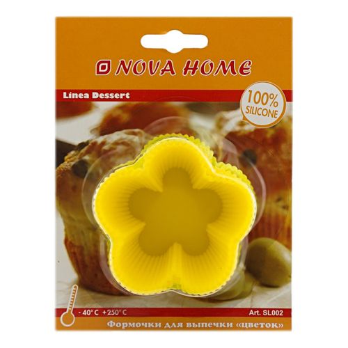 Формы для выпечки кексов Nova Home Цветок 6 шт