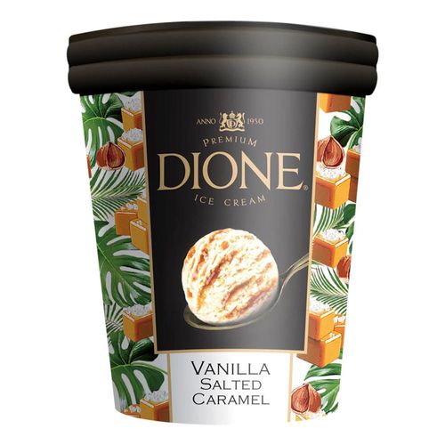 Мороженое пломбир Dione Соленая карамель и фундук БЗМЖ 350 г