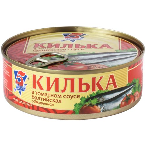 Килька 5Морей в томатном соусе балтийская 240 г