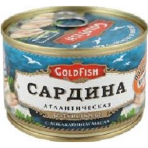 Сардина Gold Fish атлантическая натуральная с добавлением масла 250 г