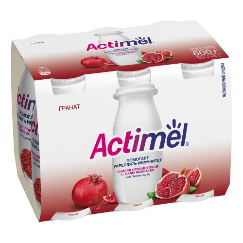 Кисломолочный напиток Actimel с гранатом 2,5% 100 мл