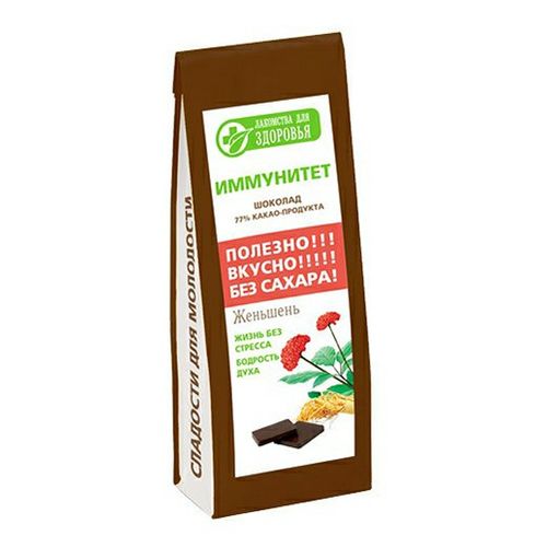 Шоколад Лакомства Для Здоровья горький с женьшенем 77% 100 г
