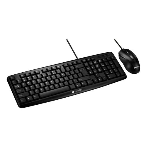 Комплект клавиатура и мышь Canyon SET-1 CNE-CSET1-RU USB черный