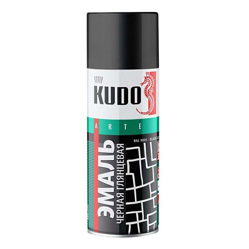 Эмаль KUDO универсальная глянцевая черная 520 мл