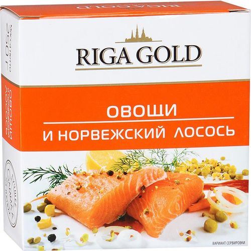 Лосось Riga Gold норвежский с овощами в томатном соусе 250 г