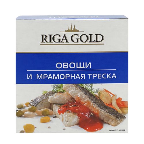 Треска Riga Gold мраморная с овощами в томатном соусе 250 г