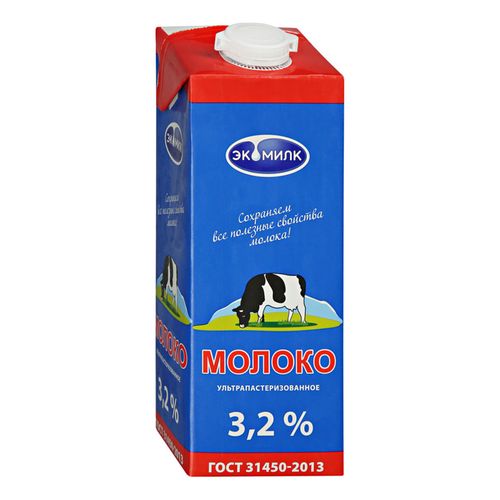 Молоко 3,2% пастеризованное 1,5 л Экомилк