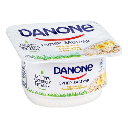 Продукт творожный Danone Супер-завтрак Банан и овсянка 3,2% БЗМЖ 130 г