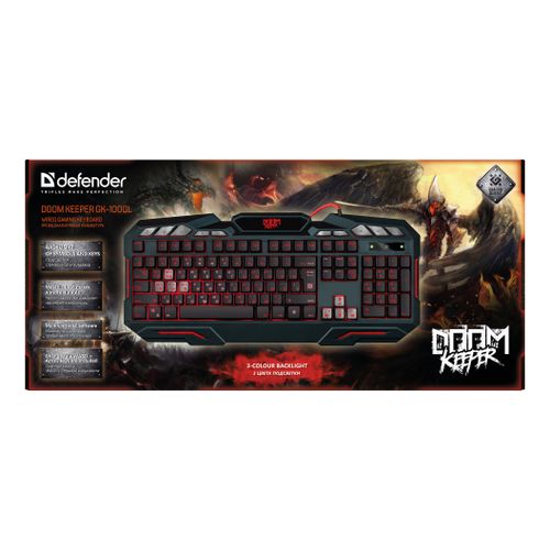 Клавиатура Defender Doom Keeper GK-100DL USB черная