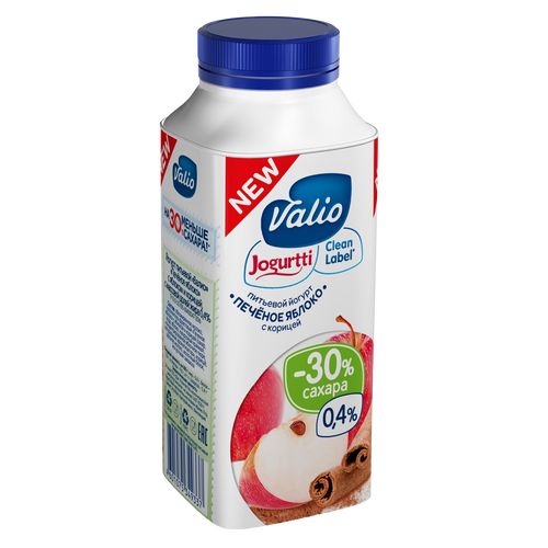 Йогурт питьевой Valio Clean Label печеное яблоко-корица 0,4% БЗМЖ 330 г