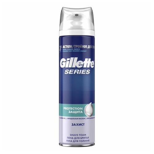 Пена Gillette Series Protection для бритья с миндальным маслом мужская 250 мл