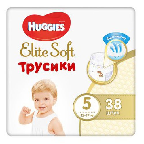 Подгузники-трусики Huggies Elite Soft 5 (12-17 кг) 38 шт