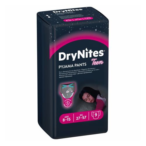 Подгузники-трусики Huggies DryNites для девочек (27-57 кг) 9 шт