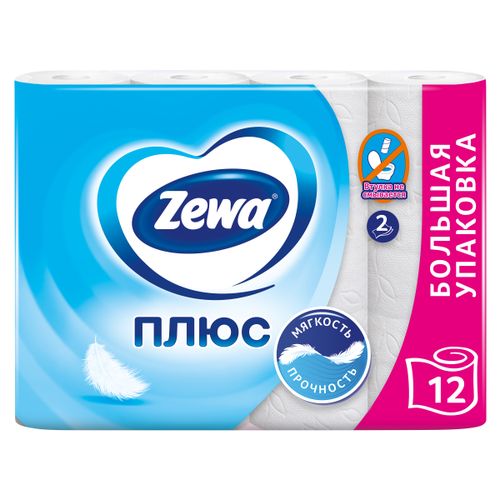 Туалетная бумага Zewa Плюс двухслойная 12 шт