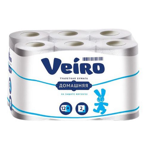 Туалетная бумага Veiro Домашняя Белая 2 слоя 12 рулонов