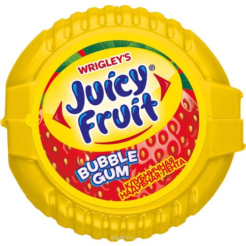 Жевательная резинка Juicy Fruit Клубничная надувная лента 30 г х 8 шт